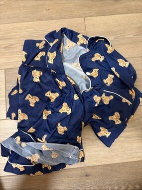 Navy Blue Teddy Bear Pajama Set